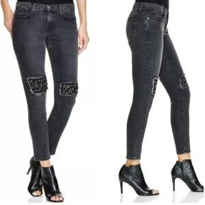 CURRENT/ELLIOTT - Stiletto Studded Knee Ankle Skinny Jeans